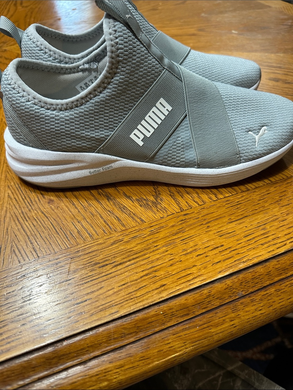 Puma Men's Slip-On Athletic Sneakers in Light Gray